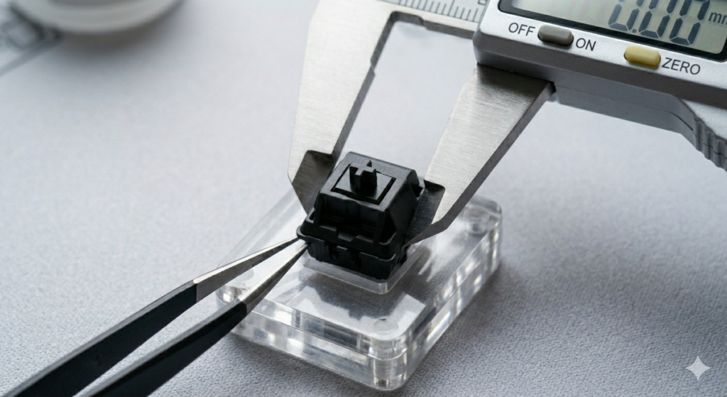 An extreme top-down macro view focused critically on a fine lubricating brush as it touches the 90-degree bend of a polished steel stabilizer wire.